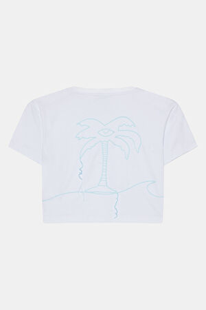 Beyaz Bisiklet Yaka T-Shirt_2