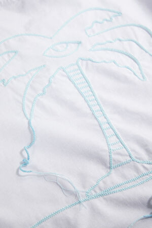 Beyaz Bisiklet Yaka T-Shirt_4