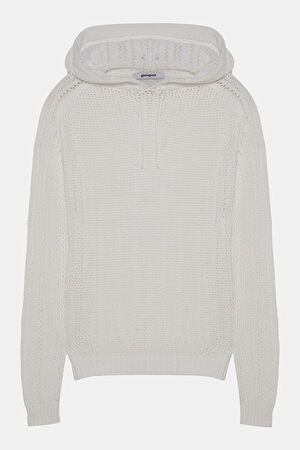 Beyaz Kapuşonlu Sweatshirt