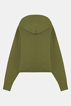 Haki Kapüşonlu Sweatshirt_4