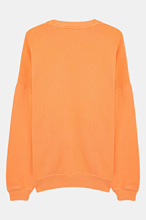 Turuncu Bisiklet Yaka Sweatshirt_5