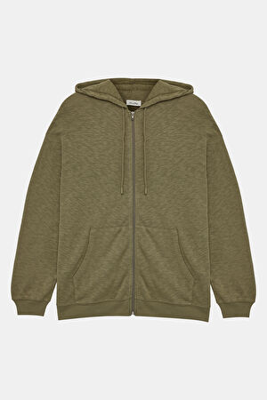 Haki Kapuşonlu Sweatshirt_2