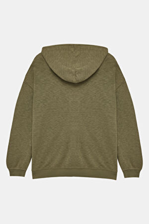 Haki Kapuşonlu Sweatshirt_3