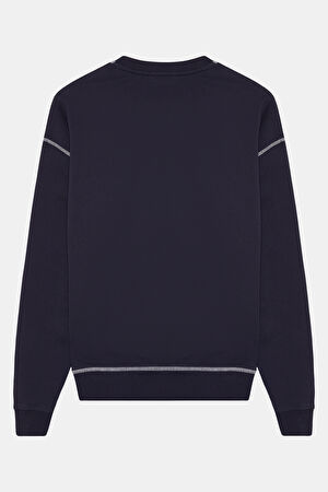 Lacivert Bisiklet Yaka Sweatshirt_2