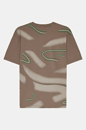 Kahve Bisiklet Yaka T-Shirt_2
