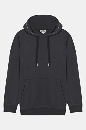 Füme Kapüşonlu Sweatshirt