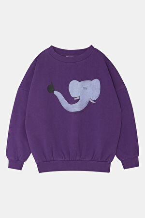 Mor Bisiklet Yaka Sweatshirt