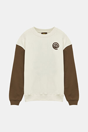 Çok Renkli Bisiklet Yaka Sweatshirt