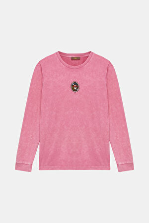 Pembe Bisiklet Yaka T-Shirt
