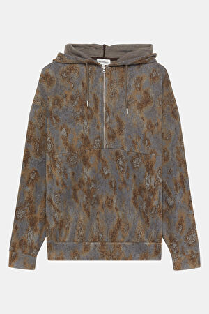 Kahve Kapüşonlu Sweatshirt