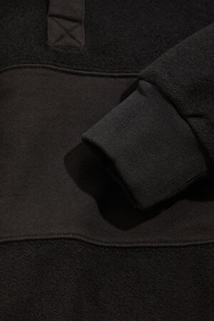 Siyah Relax Kalıp Polo Yaka Sweatshirt_5