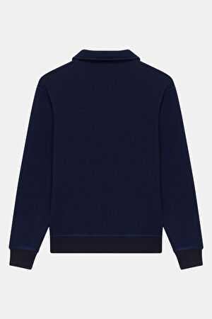 Lacivert Polo Yaka Sweatshirt_2