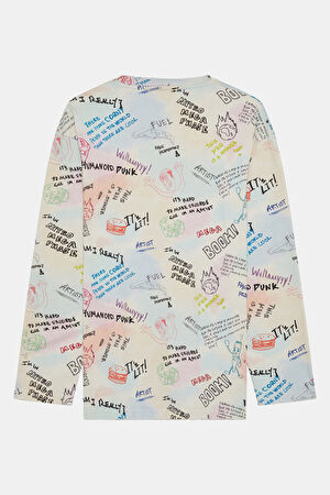 Çok Renkli Oversize Bisiklet Yaka Sweatshirt_2