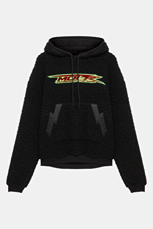 Siyah Oversize Kapüşonlu Sweatshirt