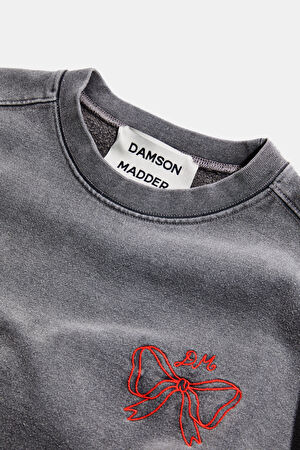 Gri Relax Kalıp Bisiklet Yaka Sweatshirt_3