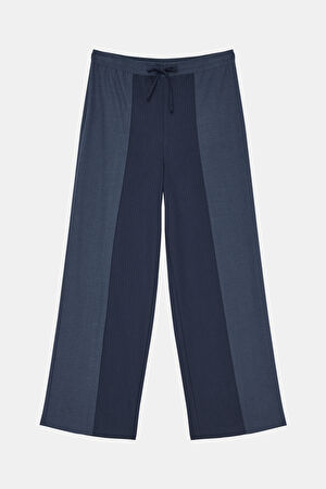 Lacivert Boru Paça Pantolon