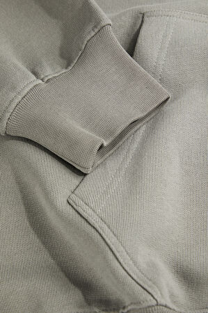 Gri Oversize Bisiklet Yaka Sweatshirt_4