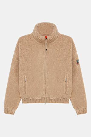 Açık Kahve Dik Yaka Sweatshirt