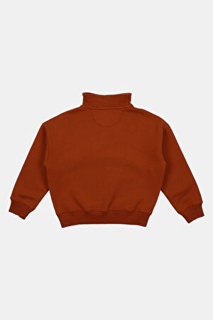 Reine Koyu Turuncu Relax Kalıp Bisiklet Yaka Sweatshirt_2