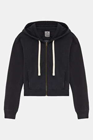 Siyah Kapüşonlu Sweatshirt