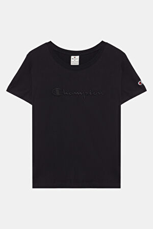 Relax Kalıp Siyah O Yaka Baskılı T-Shirt
