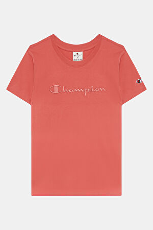 Relax Kalıp Nar Çiçeği O Yaka Baskılı T-Shirt