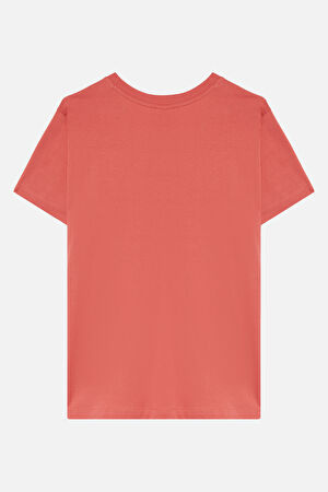 Relax Kalıp Nar Çiçeği O Yaka Baskılı T-Shirt_2