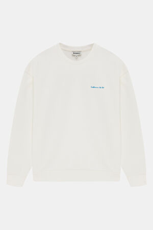 Ekru Bisiklet Yaka Sweatshirt
