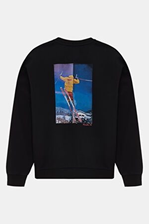 Siyah Bisiklet Yaka Sweatshirt_2