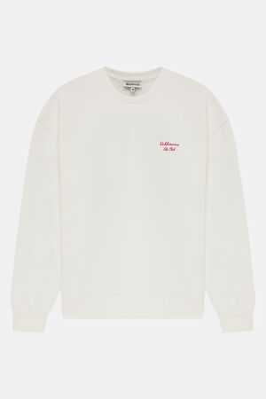 Ekru Bisiklet Yaka Sweatshirt