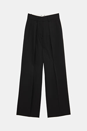 Siyah Bol Paça Pantolon