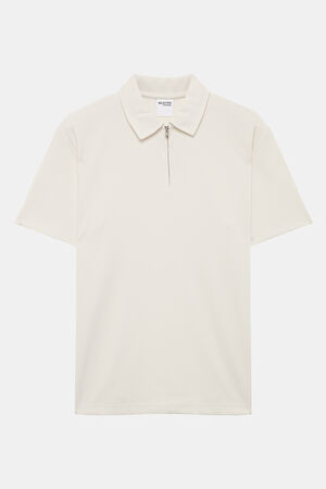 Bej Polo Yaka T-Shirt_0