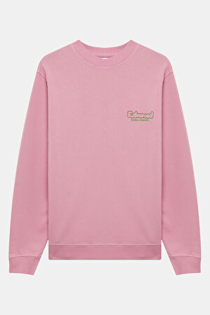 Pembe Bisiklet Yaka Sweatshirt