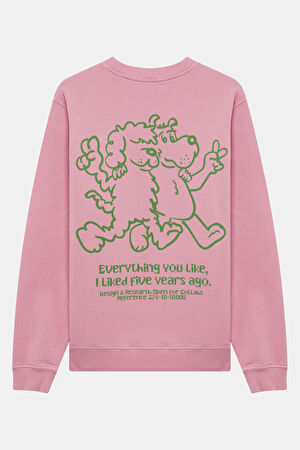 Pembe Bisiklet Yaka Sweatshirt_2