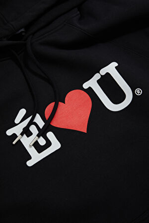 Siyah Relax Kalıp Kapüşonlu Sweatshirt_3