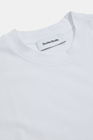 Relax Kalıp Beyaz Bisiklet Yaka T-Shirt_4