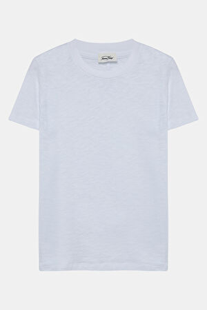 Beyaz Kayık Yaka T-Shirt