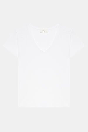 Beyaz V Yaka T-Shirt