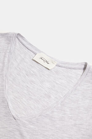 Açık Gri Kayık Yaka T-Shirt_3