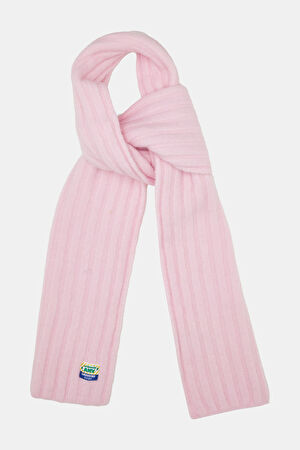 Açık Pembe Yün Atkı