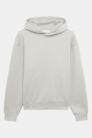 Krem Relax Kalıp Kapüşonlu Sweatshirt