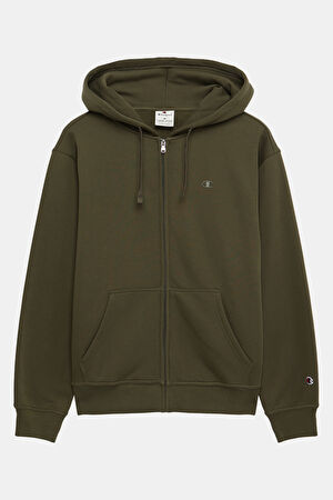 Haki Relax Kalıp Kapüşonlu Sweatshirt