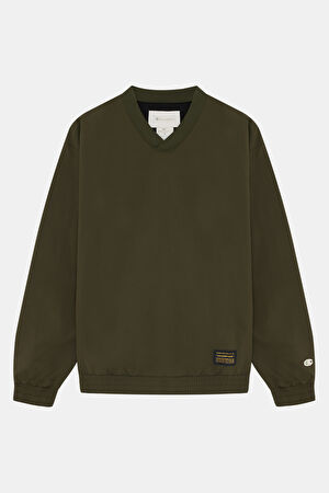 Haki Relax Kalıp Bisiklet Yaka Sweatshirt