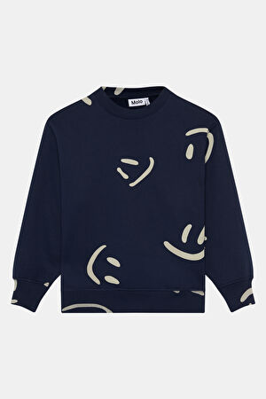 Lacivert Bisiklet Yaka Sweatshirt