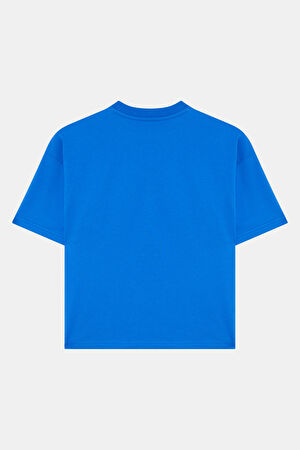 Relax Kalıp Mavi O Yaka T-Shirt_2