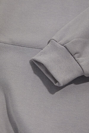 Açık Mavi Relax Kalıp Kapüşonlu Sweatshirt_4