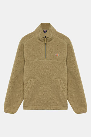 Relax Kalıp Haki Dik Yaka Sweatshirt_3