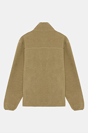 Relax Kalıp Haki Dik Yaka Sweatshirt_4