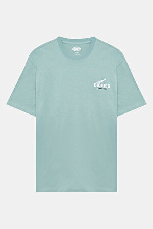 Relax Kalıp Mint Bisiklet Yaka Baskılı T-Shirt_3