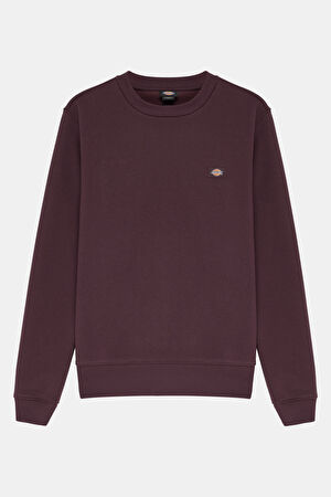 Bordo Relax Kalıp Bisiklet Yaka Sweatshirt